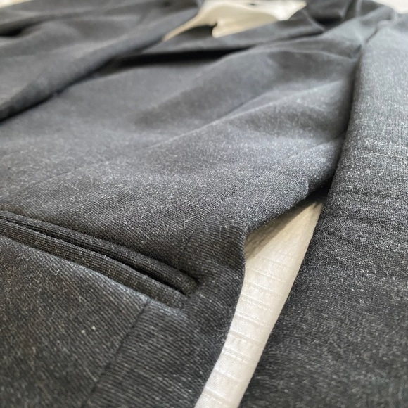 JUDITH & CHARLES DARK GREY CHAMBRAY NOTCHED LAPEL BUTTON FRONT BLAZER JACKET - 8 - Picture 8 of 10